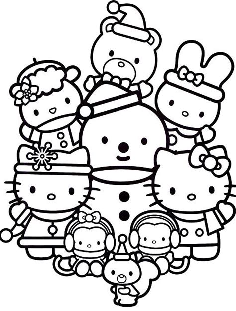 Print free hello kitty coloring sheets and her friends for coloring. Hallo Kitty And Friends Happy Welcome Christmas Coloring ...