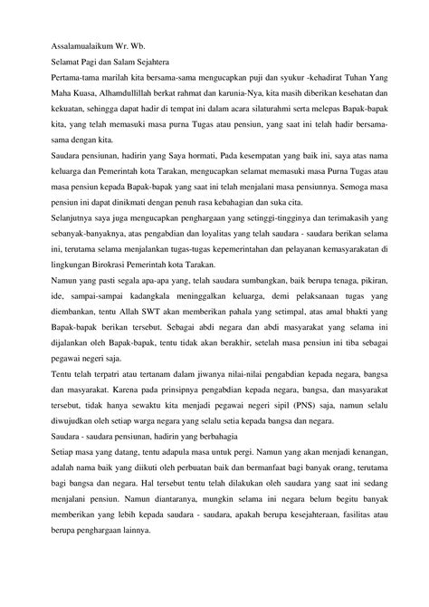 Contoh Ucapan Perpisahan Purna Tugas Pelepasan Purna - vrogue.co