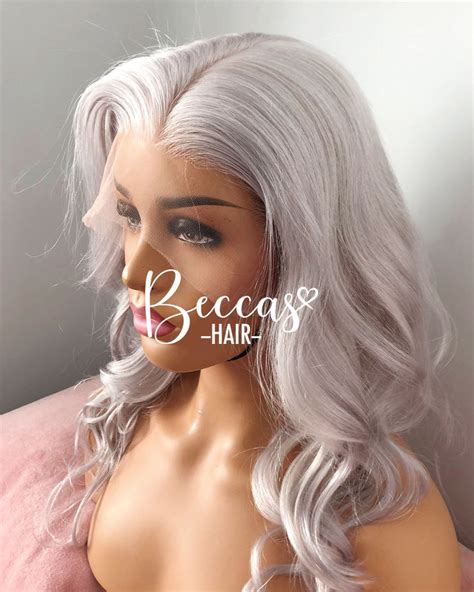 Grey White Wigs Ready To Ship Human Hair Full Lace Wig For Etsy