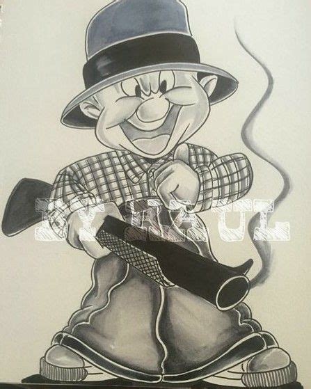 Gangster Elmer Fudd Artbyraul Cartoon Tattoos Chicano Art Tattoos