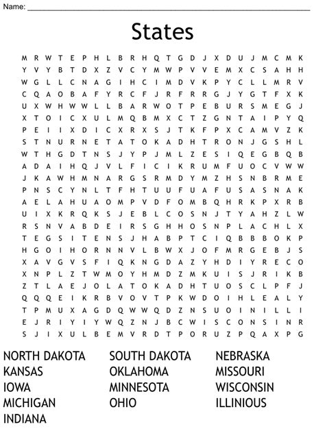 States Word Search Wordmint