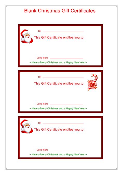 Christmas T Certificate Template Free Download