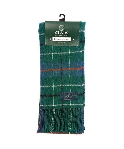Pure New Wool Scottish Tartan Scarf Duncan Ancient One Size