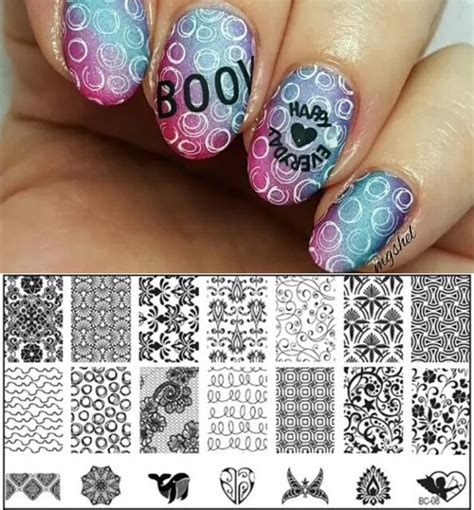 Lace Series Nail Art Image Stamp Stamping Plates Bc 8 1pc 612cm Diy
