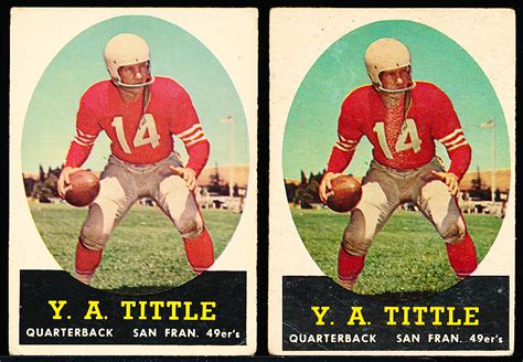 Lot Detail 1958 Topps Fb 86 Ya Tittle 49ers 2 Cards