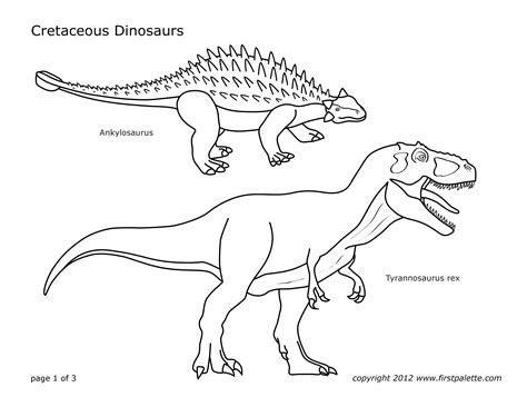 Dinosaur Colouring Sheets Cretaceous Period Abberley And Malvern