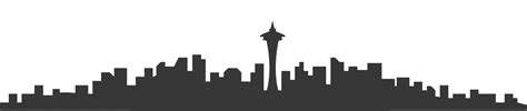 Seattle Skyline Silhouette Clip Art Town Png Transpar
