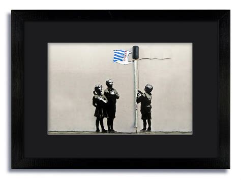 Banksy Tesco Flag Children Horizontal Mounted And Framed Etsy Uk