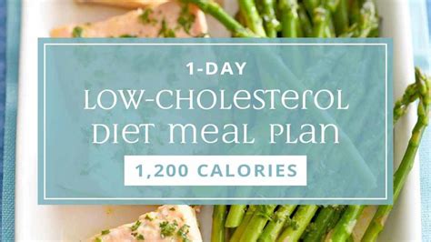 1 Day Low Cholesterol Diet Meal Plan 1200 Calories