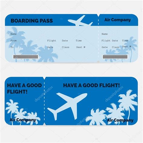 Airline Boarding Pass Blue Ticket Isolated On White Background — Stock Vector © Crispersonally