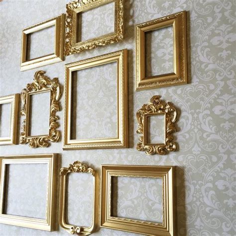 Gold Wall Gallery Picture Frames Vintage Style Shabby Chic Wedding