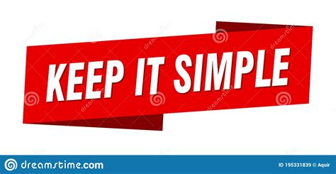 Keep It Simple Banner Template Ribbon Label Sign Sticker Stock Vector
