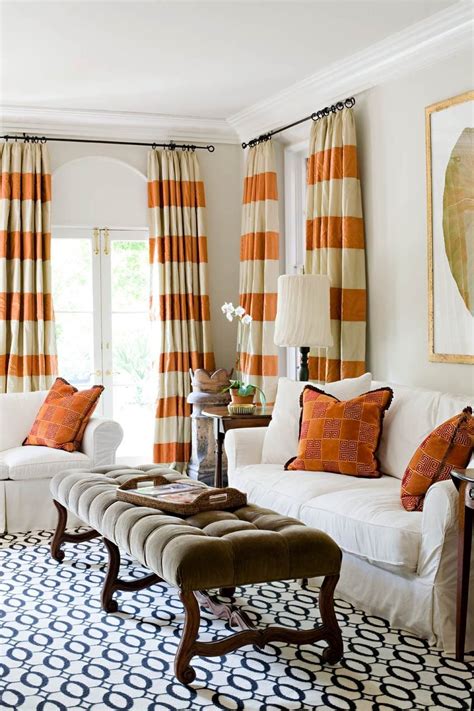Orange And White Horizontal Striped Curtains 849×1274
