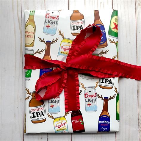 Reinbeer T Wrap Beer Wrapping Paper Funny Christmas Etsy