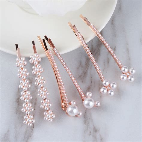 buy 1pair 2018 new korean style crystal pearl elegant hair clip women barrettes