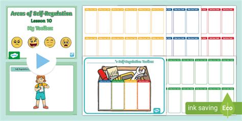 Ot Areas Of Self Regulation Lesson Plans 10 My Toolbox