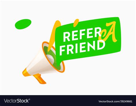 Refer A Friend Promo Banner With Megaphone Vector Image
