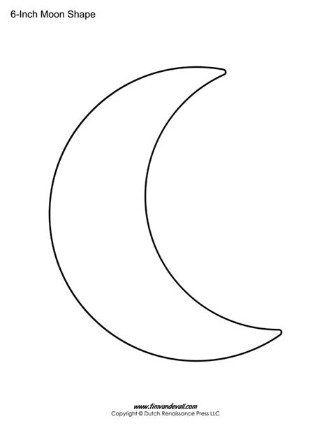 Blank Moon Templates Printable Moon Shapes Crescent Moon Art Moon