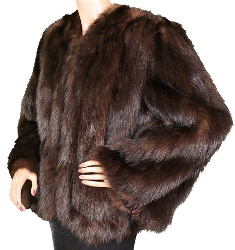 Vintage 1940s Beaver Fur Jacket Abraham Straus New York M