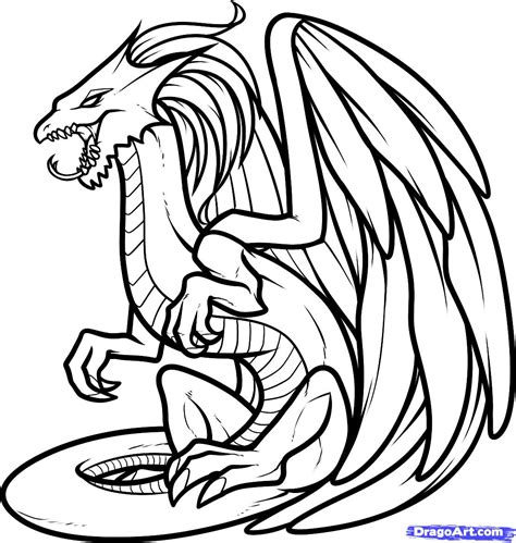 Dragon Drawings Black And White Free Download On Clipartmag