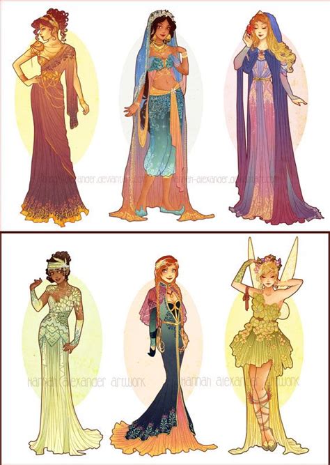 8 X 12 Inch Digital Prints Of Disney Princess Art Nouveau Redesigns