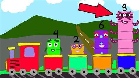 Numberblocks 4 2 6 And 8 Goes With Trains Drawing Youtube