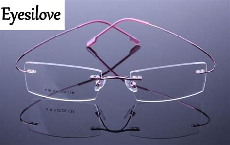 ﻿buy Eyesilove Retail 1pcs Non Screw Rimless Optical Glasses Frames Memory Titanium Eyewear For
