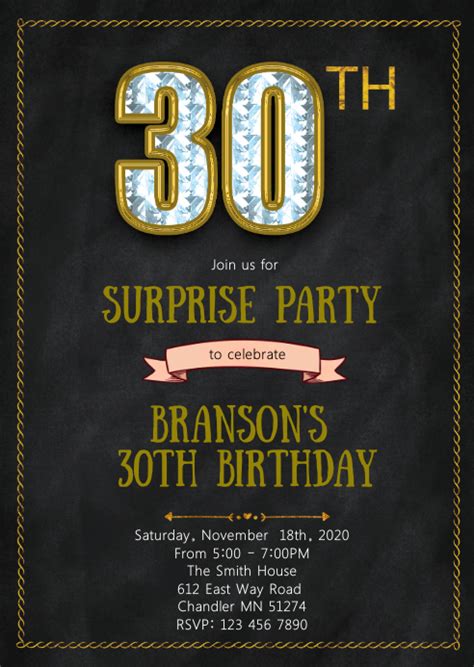 30th Birthday Party Invitation Template Postermywall