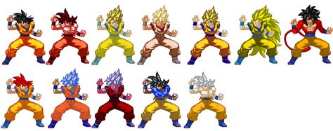 Goku Transformation Sprites By Spartan A21 Goku Transformations Images