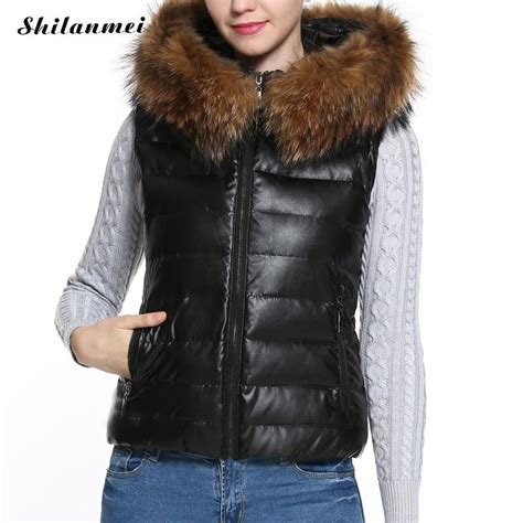 Down Coats Plus Size Hooded Vest Women Winter Down Jacket Vest With Fur