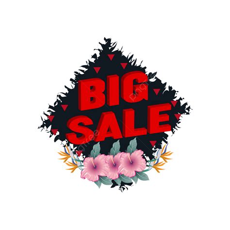 Big Sale Label Vector Hd Png Images Red Color Big Sale 3d With Flower
