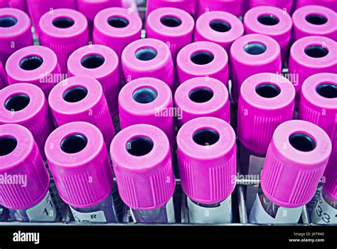Blood Tubes In Laboratory Stock Photo Alamy