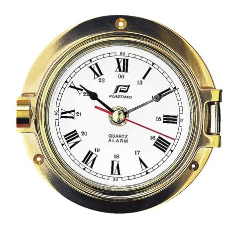 Plastimo Solid Brass Marine Clock With 45 Dial Has A Quartz Movement