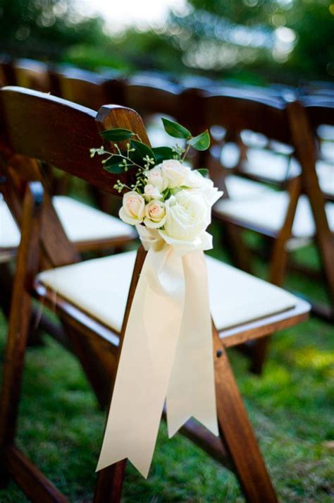 Satin Sash And Floral Wedding Chair Ideas Wedding Pews Wedding Chairs Diy Wedding Floral