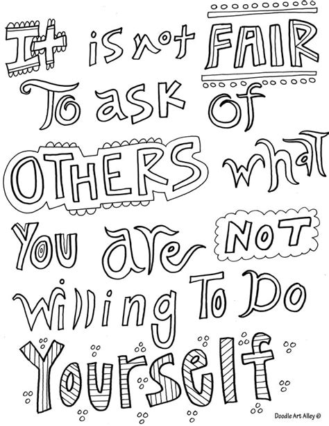Motivational Quote Coloring Pages Doodle Art Alley