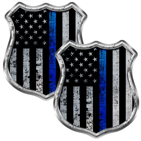 Thin Blue Line Badge Stickers 2 Pack Fs2003 Az House Of Stickers