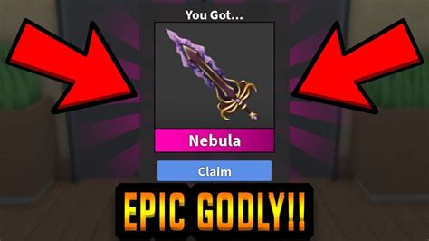 This New Nebula Godly Knife Is Epic Roblox Murder Mystery 2 Youtube