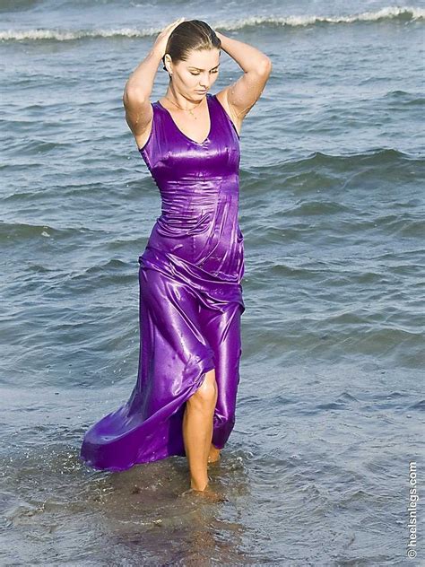 Pin By Donkley German On Shiny Satin Dress Long Wet Dress Dresses