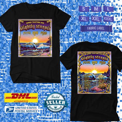 Tour 2022 Slightly Stoopid Summer Tradition Tour Black Tee Shirt With Dates Code Ep01