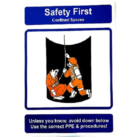 Think Safety Confined Spaces 40x30cm Safety Poster Tsbm74wv 221108