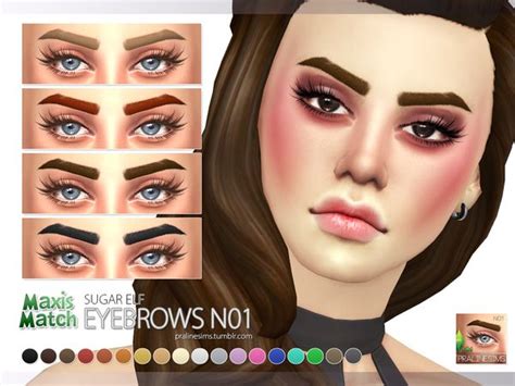 Pralinesims Maxis Match Eyebrow Pack N01 Maxis Match Sims 4 Eyebrows
