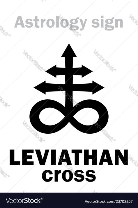 Astrology Leviathan The Satanic Cross Royalty Free Vector