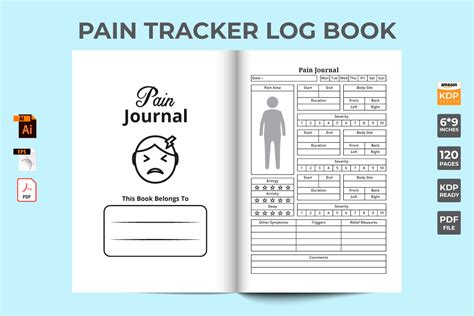 Pain Tracker Kdp Interior Notebook Graphic By Iftidigital Creative Fabrica