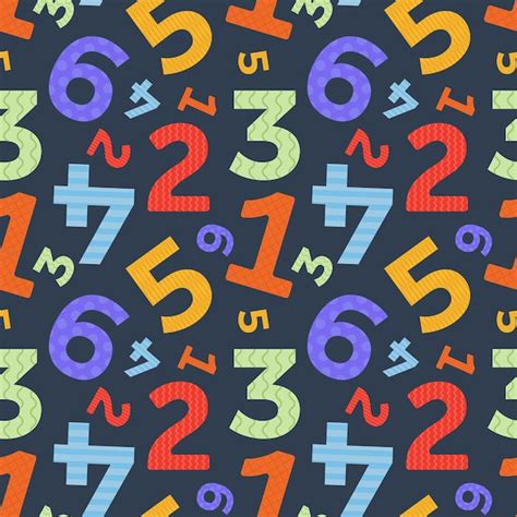Premium Vector Seamless Pattern With Colorful Numbers