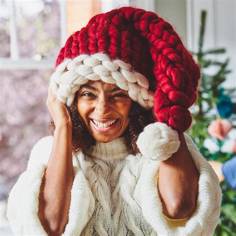 Jumbo Knitted Santa Hat By Lauren Aston Designs