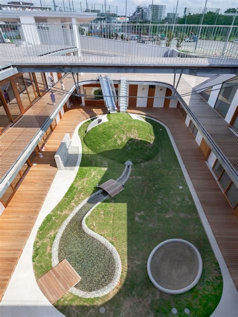 Aisaka Architects Atelier Organizes Japanese Nursery Around Grassy