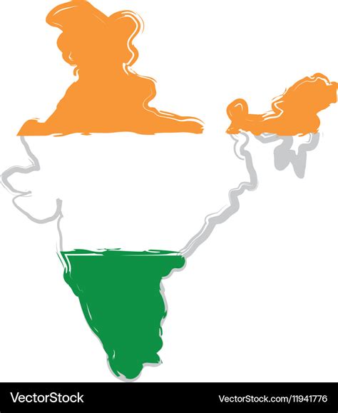 India Map Silhouette Royalty Free Vector Image