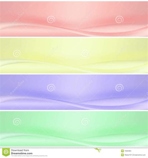 Four Banner Color Pastel Stock Images Image 7560484