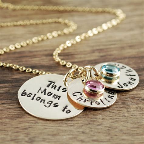 Personalized Mom Necklace Personalized Charm Necklace Gift For Mom