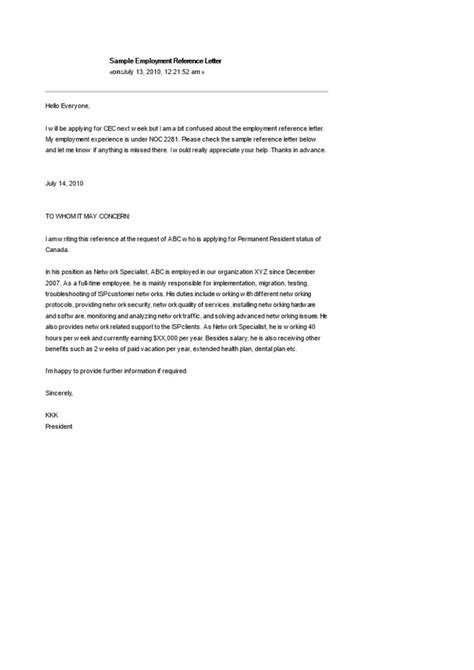 Employees Reference Letter Sample For Your Needs Letter Pertaining To